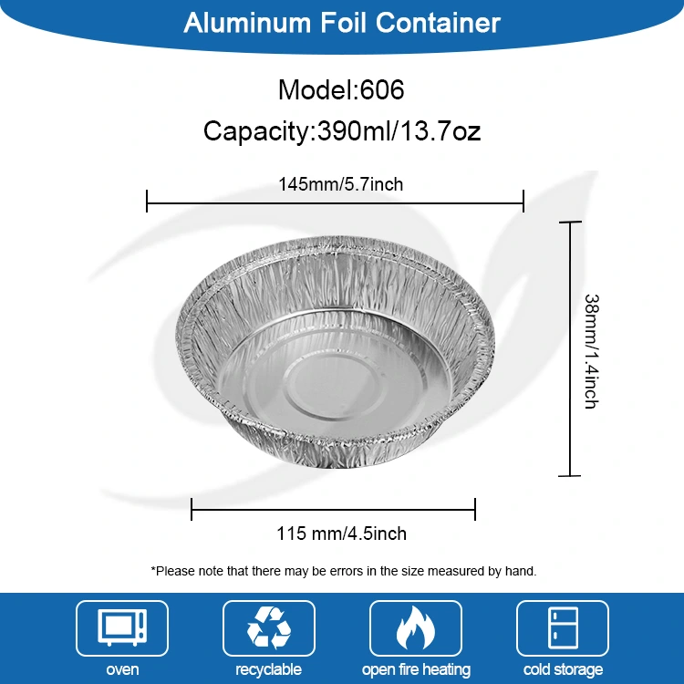 Ümmargune õhu praepann küpsetussalv hõbedase alumiiniumfooliumi anumad