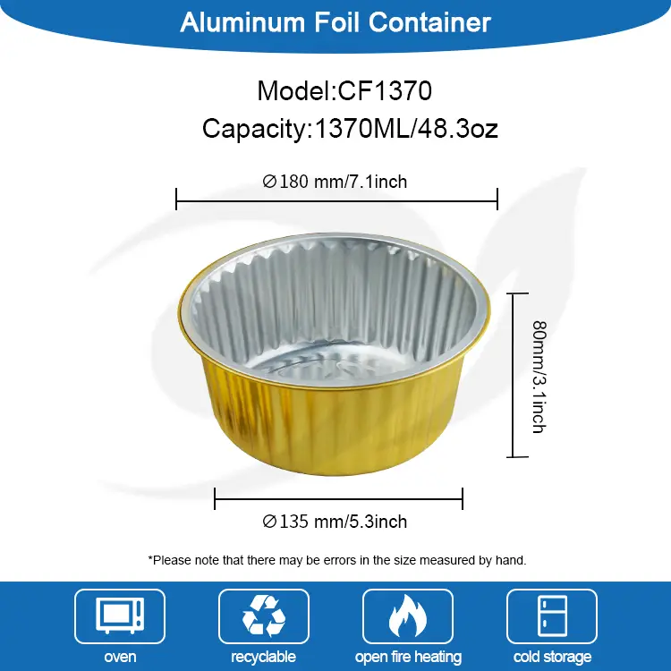 Ühekordselt kasutatav küpsetuspald söögikohad kuldsed alumiiniumfooliumi anumad