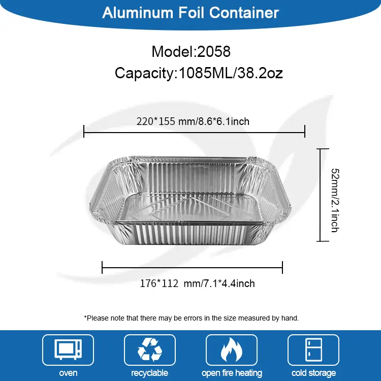 Ühekordselt kasutatav grillilõunakast hõbedase alumiiniumfooliumi anumad