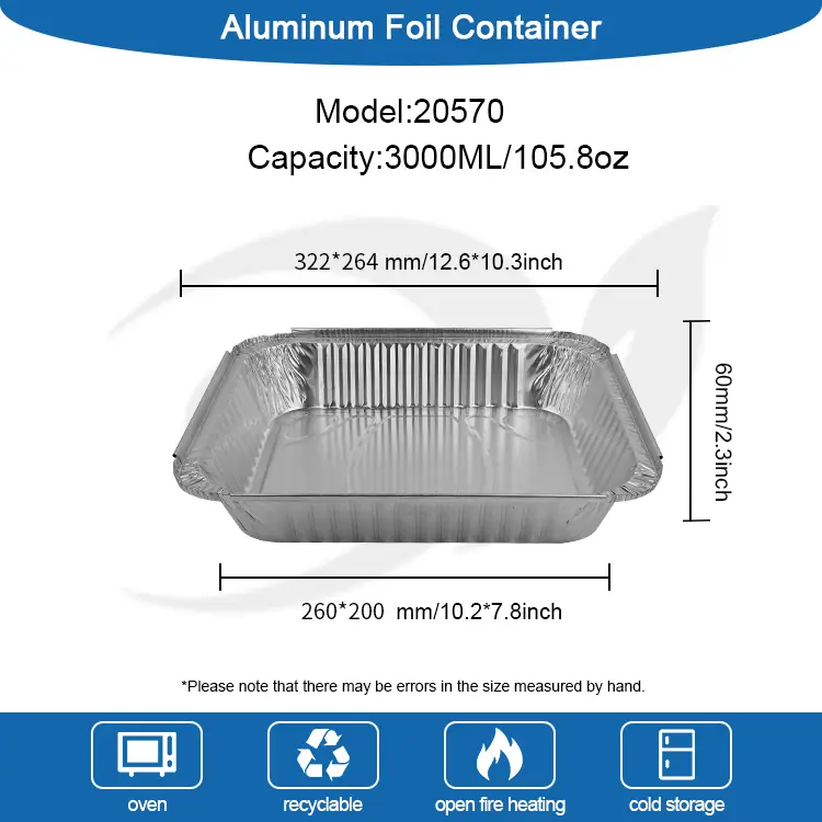 Suuremahulisuse grilliplaadid hõbedase alumiiniumfooliumi anumad