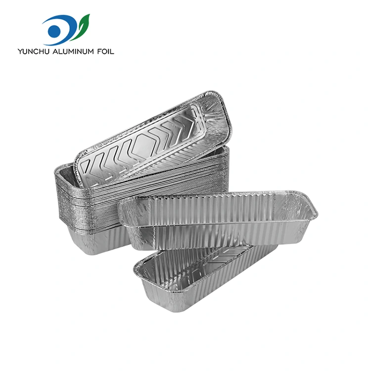 Ristkülikukujuline grill -hõbedase alumiiniumfooliumi konteinerid Ristkülikukujuline grill -hõbedase alumiiniumfooliumi konteinerid