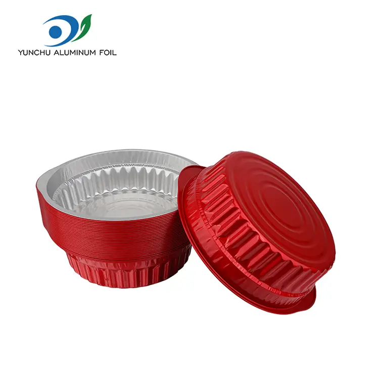 Ühekordselt kasutatavad kuumad potid ja pannid punased alumiiniumfooliumi anumad