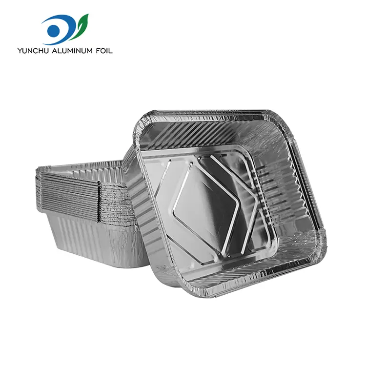 Ristkülikukujuline väljavõtmine grillima hõbeda alumiiniumfooliumi anumad