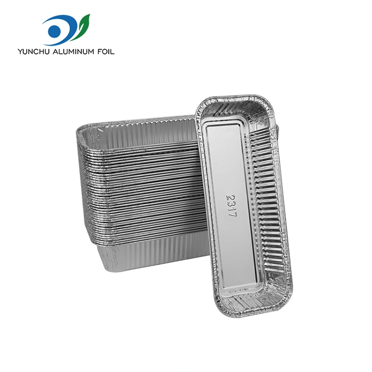 Ristkülikukujulised baguettes hõbedase alumiiniumfooliumi anumad