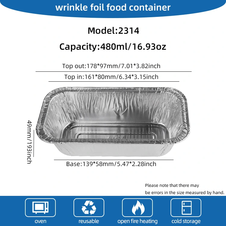 Ristkülikukujuline praepann, küpsetades hõbedase alumiiniumfooliumi anumaid