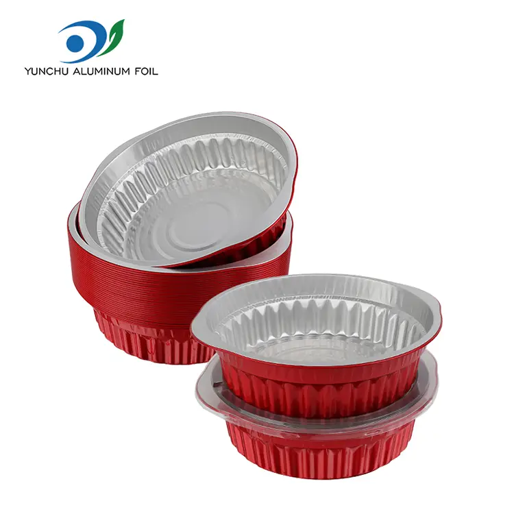 Ühekordselt kasutatavad kuumad potid ja pannid punased alumiiniumfooliumi anumad
