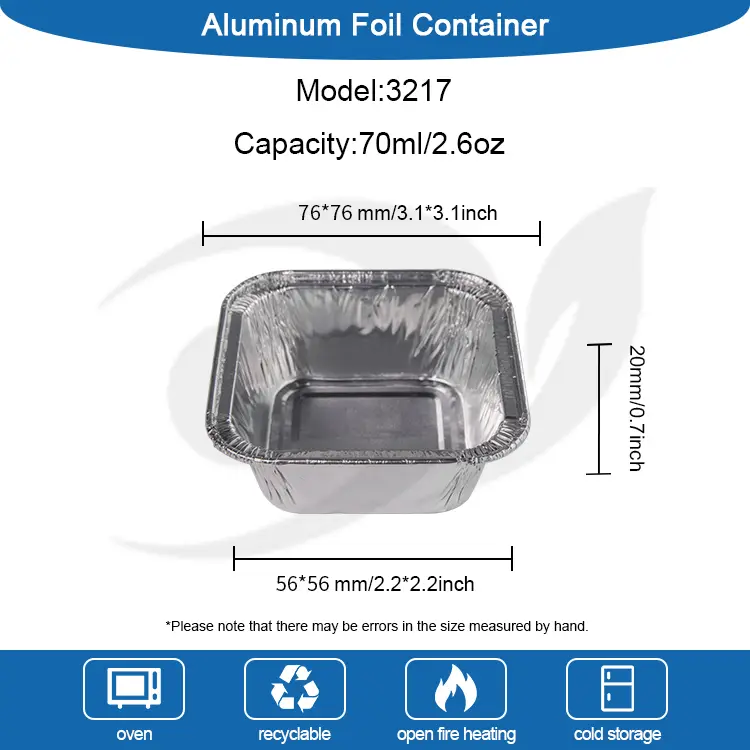 Ruudukoor õhk -praepann hõbedane alumiiniumfooliumi anumad