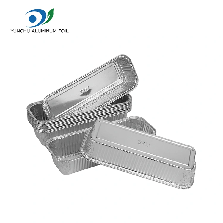 Ristkülikukujulised baguettes hõbedase alumiiniumfooliumi anumad