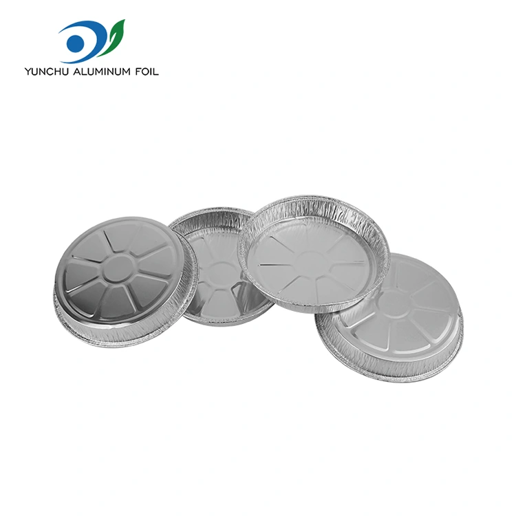 7 -tolline kortsus pitsapann hõbedase alumiiniumfooliumi anumad