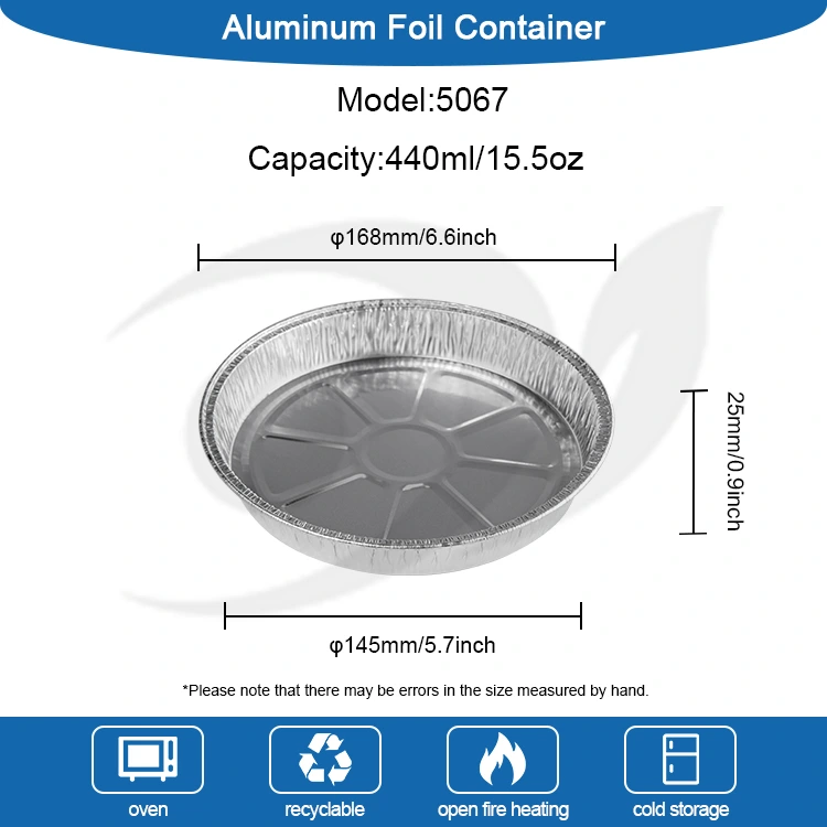 7 -tolline kortsus pitsapann hõbedase alumiiniumfooliumi anumad