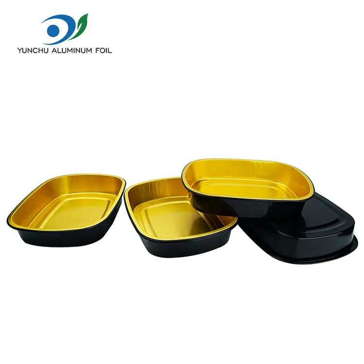 Ühekordselt kasutatav must kuld küpsetussalv ristkülikukujulised alumiiniumfooliumi anumad
