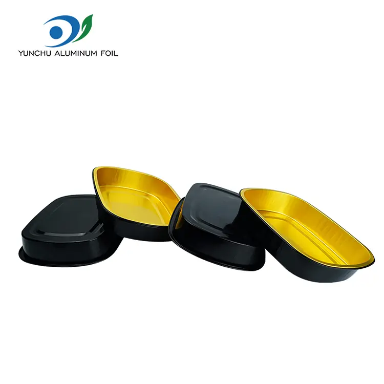 Ühekordselt kasutatav must kuld küpsetussalv ristkülikukujulised alumiiniumfooliumi anumad