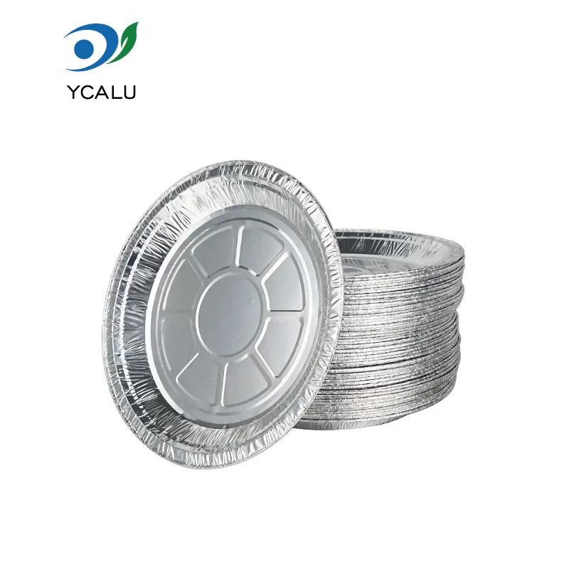 Ühekordsed ketas-õhufritüürid Hõbedased alumiiniumfooliumist toidunõud