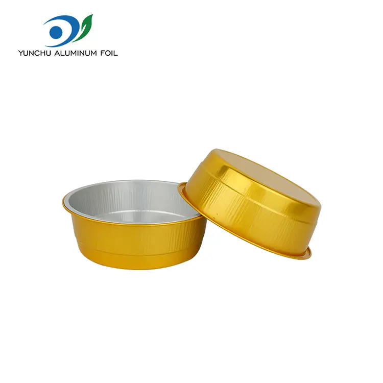 Ühekordselt kasutatavad kuldsed ümmargused alumiiniumfooliumi anumad