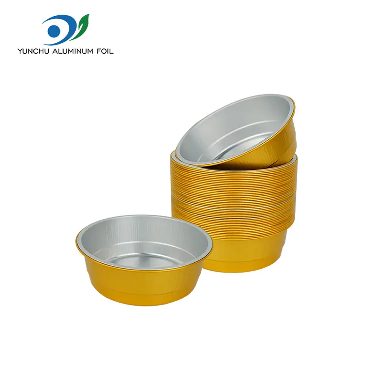 Ühekordselt kasutatavad kuldsed ümmargused alumiiniumfooliumi anumad