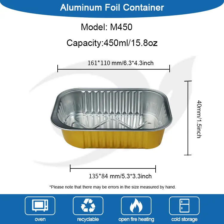 Ühekordselt kasutatavad ristkülikukujulised alumiiniumfooliumi anumad