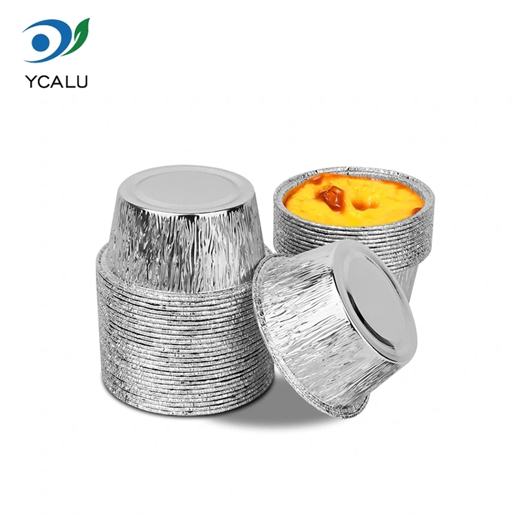 Ühekordne ümmargune koogialus Hõbedased alumiiniumfooliumist anumad Ühekordne ümmargune koogialus Hõbedased alumiiniumfooliumist anumad