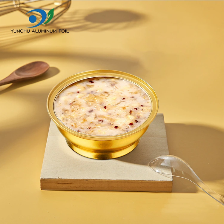 Ühendatav ümmargune kast väike kuldse kausi alumiiniumfooliumi konteinerid