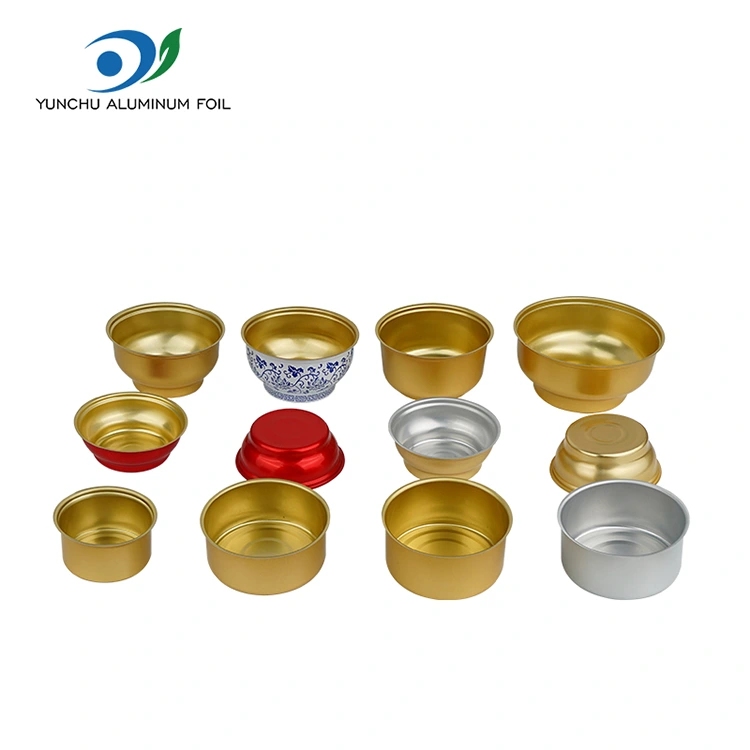 Ühendatav ümmargune kast väike kuldse kausi alumiiniumfooliumi konteinerid