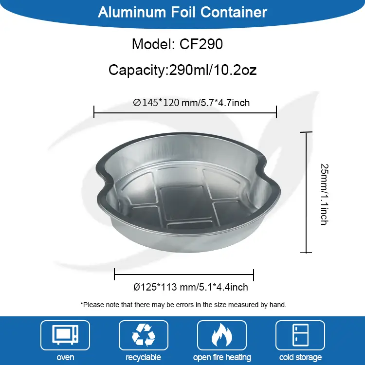 Ühendatavad mitmetasandilised kasutusalad ümmargused alumiiniumfooliumi anumad