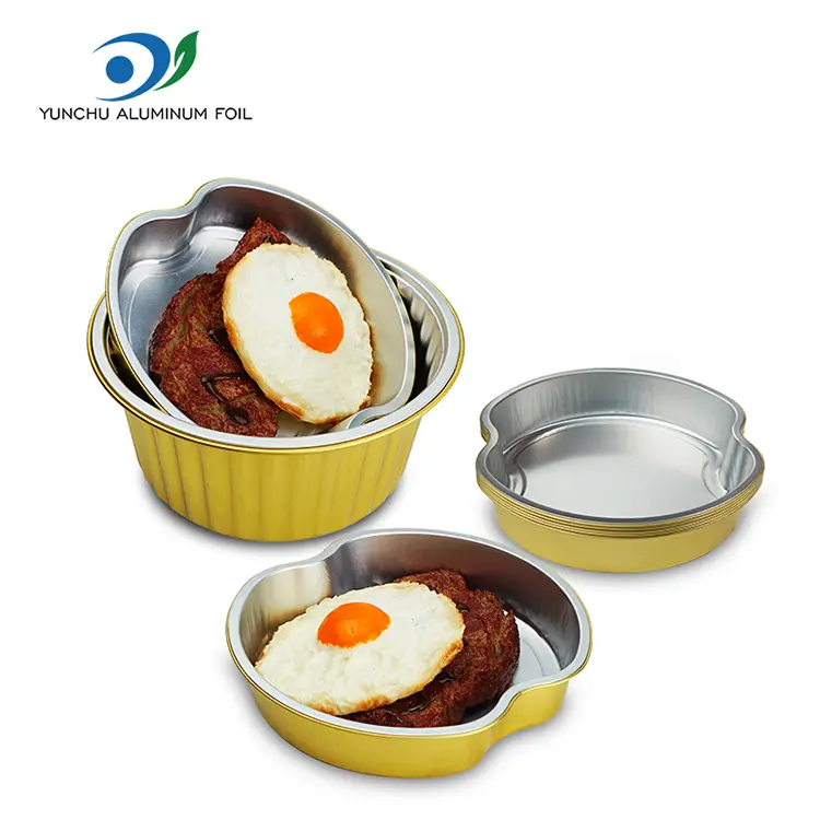 Kullatasemega söögikohad ümmargused alumiiniumfooliumi anumad Kullatasemega söögikohad ümmargused alumiiniumfooliumi anumad
