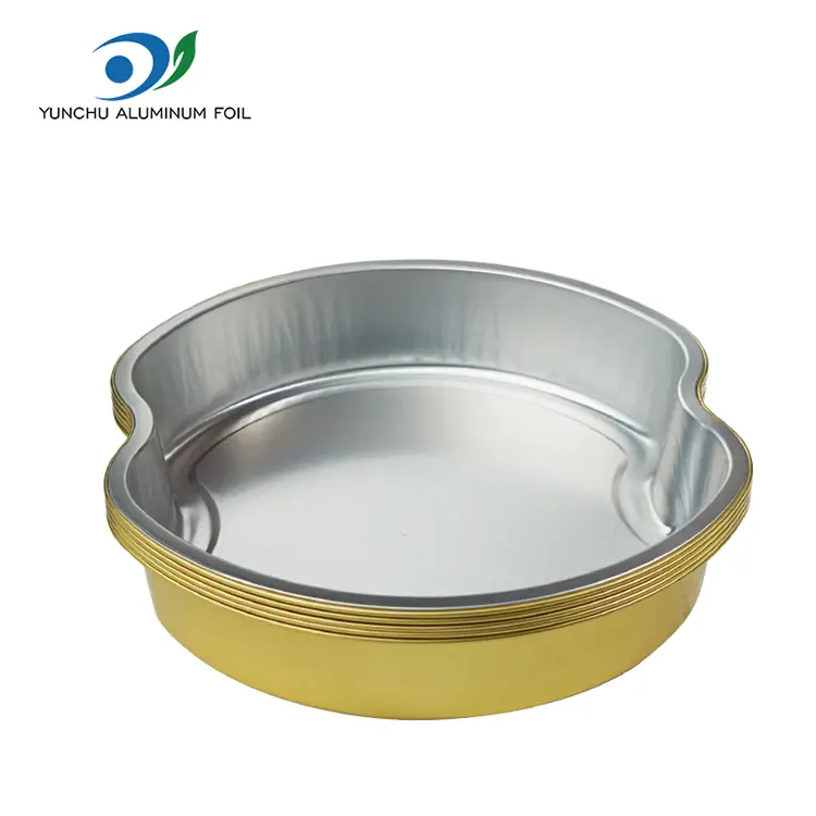 Kullatasemega söögikohad ümmargused alumiiniumfooliumi anumad