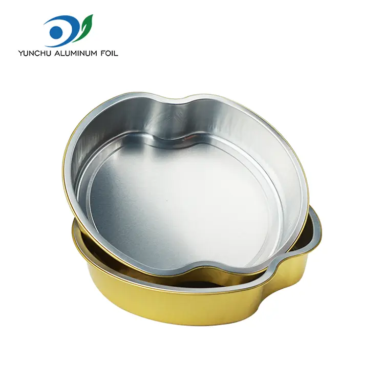 Kullatasemega söögikohad ümmargused alumiiniumfooliumi anumad