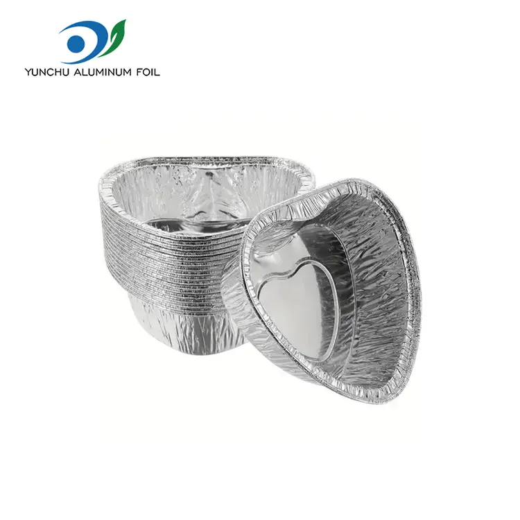 Südamekujuline koogiõhu praehõbe alumiiniumfooliummahutid Südamekujuline koogiõhu praehõbe alumiiniumfooliummahutid