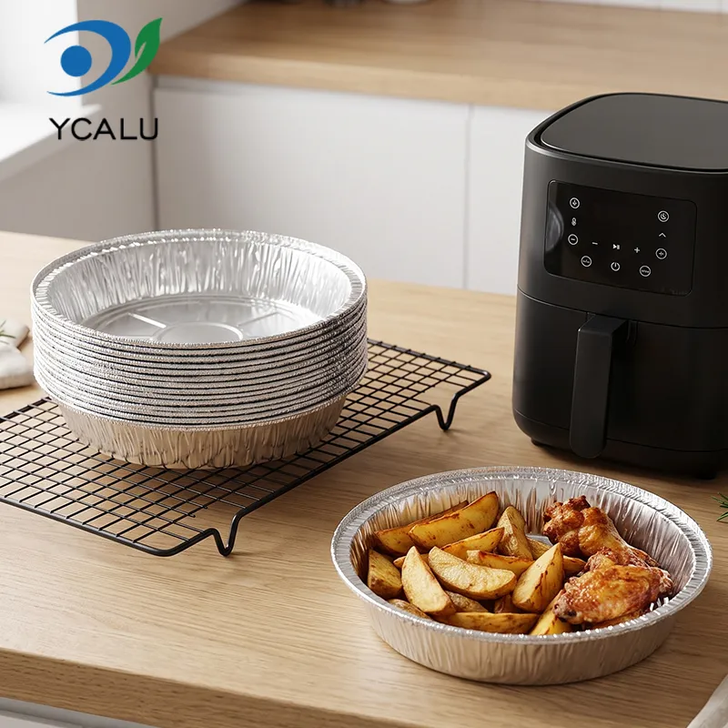 Air Fryer Toidu hõbedased alumiiniumfooliumist mahutid