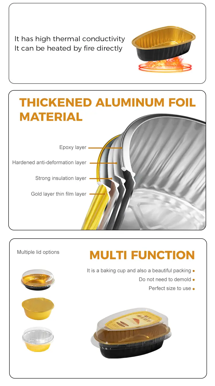 Disposable special-shaped color Smoothwall Aluminum Foil Containers