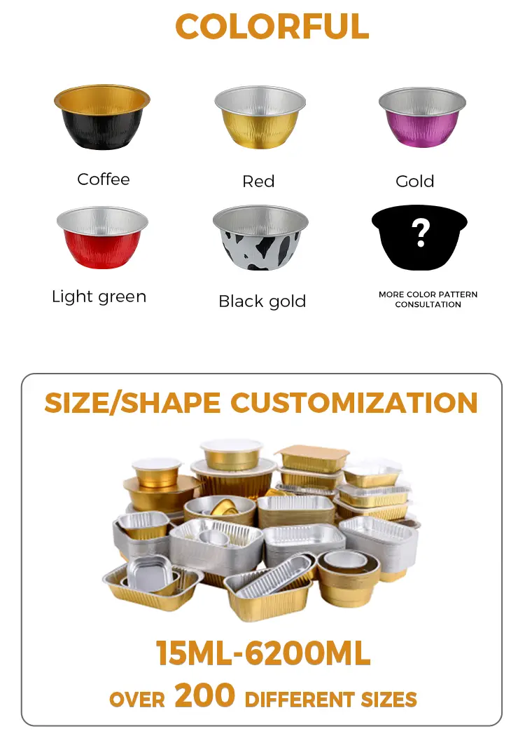 Round cake color Smoothwall Aluminum Foil Containers