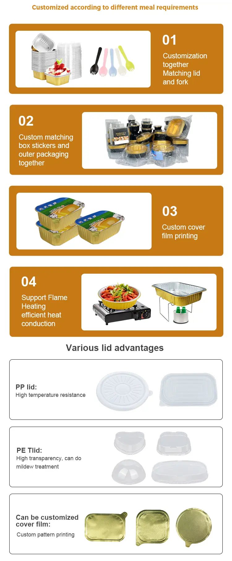 Round golden baking Smoothwall Aluminum Foil Containers