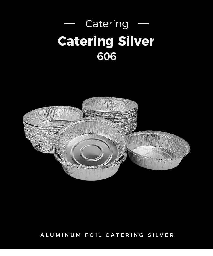 Round air fryer baking tray Silver Aluminum Foil Containers