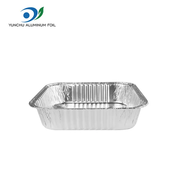 square takeaway silver aluminum foil containers