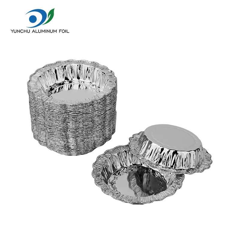 Pits -ümmargune küpsetuskook hõbeda alumiiniumfooliumi anumad