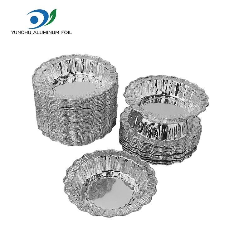 Pits -ümmargune küpsetuskook hõbeda alumiiniumfooliumi anumad