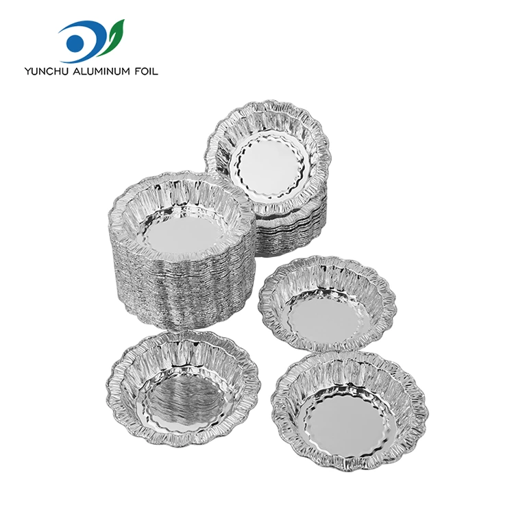 Pits -ümmargune küpsetuskook hõbeda alumiiniumfooliumi anumad