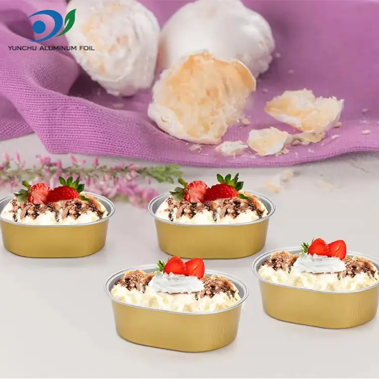 Ovaalsed heledaseinalised alumiiniumfooliumist anumad