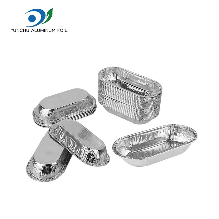 Ovaalne röst hõbeda alumiiniumfooliumi toidumahuti