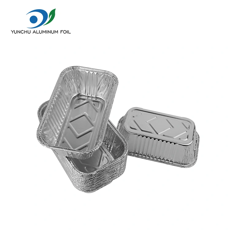 Ristkülikukujuline praepann Grill Hõbe alumiiniumfooliumi anumad Ristkülikukujuline praepann Grill Hõbe alumiiniumfooliumi anumad