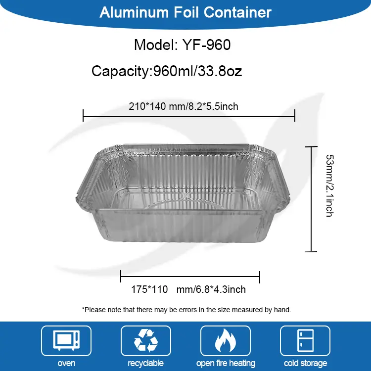 Ristkülikukujulised praepannid hõbedase alumiiniumfooliumi anumad