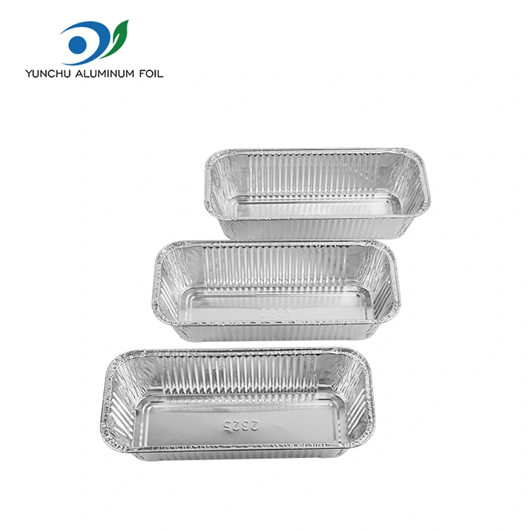 Ristkülikukujuline praepannirii hõbedase alumiiniumfooliumi anumad