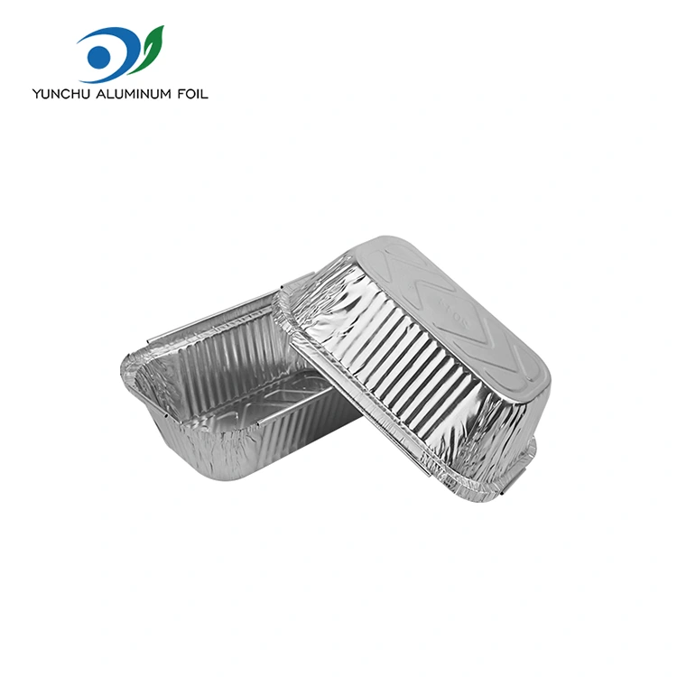 Ristkülikukujulised riisi hõbedase alumiiniumfooliumi anumad