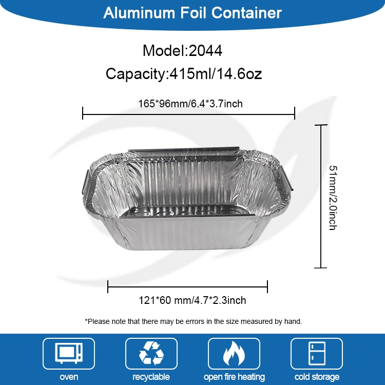 Ristkülikukujulised riisi hõbedase alumiiniumfooliumi anumad