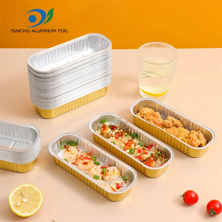 Ristkülikukujuline küpsetuskook sile seina alumiiniumfooliummahutid