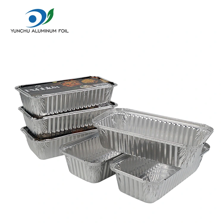 Ristkülikukujuline grilli paksendatud hõbeda alumiiniumfooliumi anumad