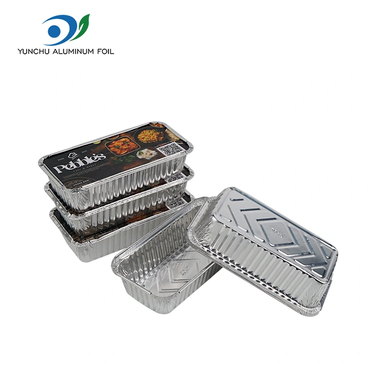 Ristkülikukujuline grilli paksendatud hõbeda alumiiniumfooliumi anumad