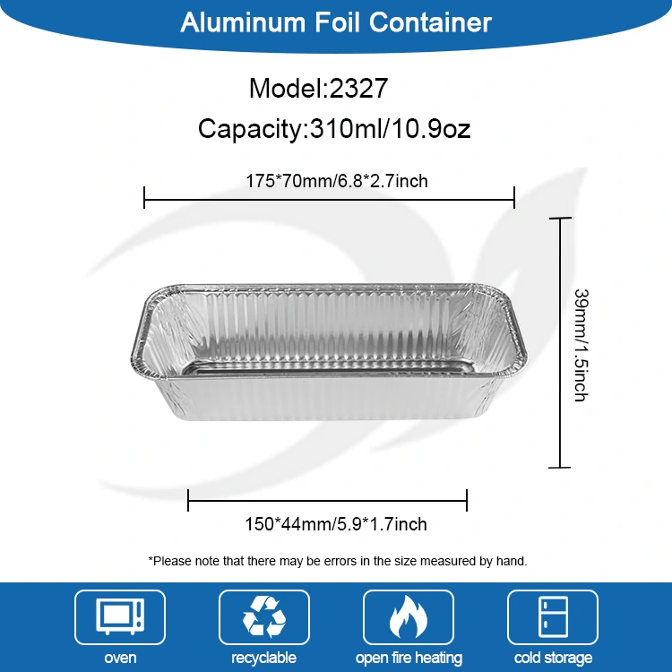 Ristkülikukujulised leivakatte hõbedase alumiiniumfooliumi anumad