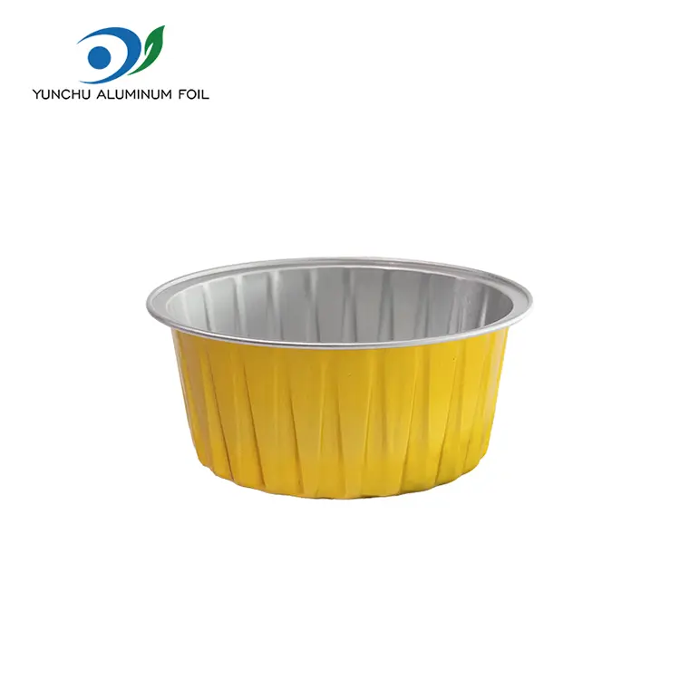 Ümmargused küpsetatud koogid sileda seina alumiiniumfooliumi anumad Ümmargused küpsetatud koogid sileda seina alumiiniumfooliumi anumad