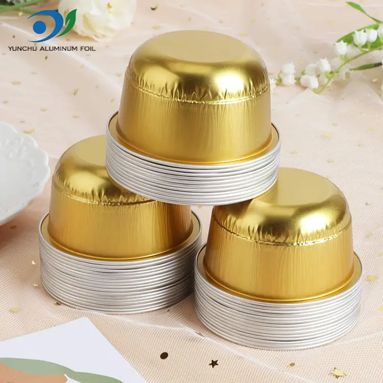 Kuldne alumiiniumfooliumist magustoidutass – 150 ml kuplikujuline